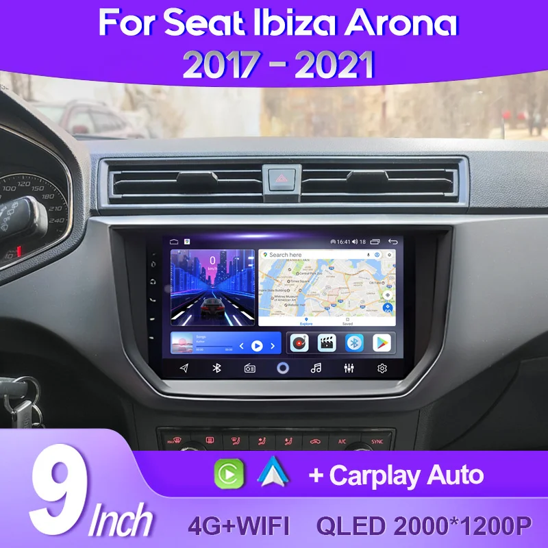 

QSZN For Seat Ibiza Arona 2017 - 2021 2K QLED Android 13 Car Radio Multimedia Video Player GPS AI Voice CarPlay Head Unit Stereo