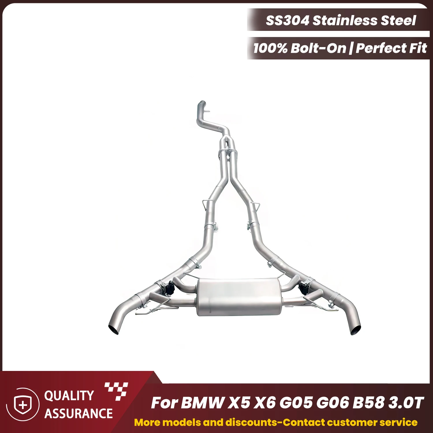 

Stainless Steel Catback Exhaust ECCF for BMW X5 X6 G05 G06 B58 3.0T Race Sound Plug & Play No Tuning Warranty Safe