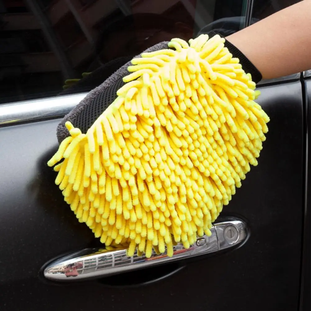 

Stain Removal Car Wash Glove Chenille Car Wash Glove Double-sided Stain-removal Tool with Good Durability Thickened for Cars