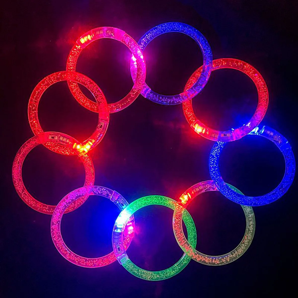 6pcs LED Stick Bracelets Flashing Bracelet Luminous For Children Adult Wedding Birthday Glow In The Dark Party Supplies view 4