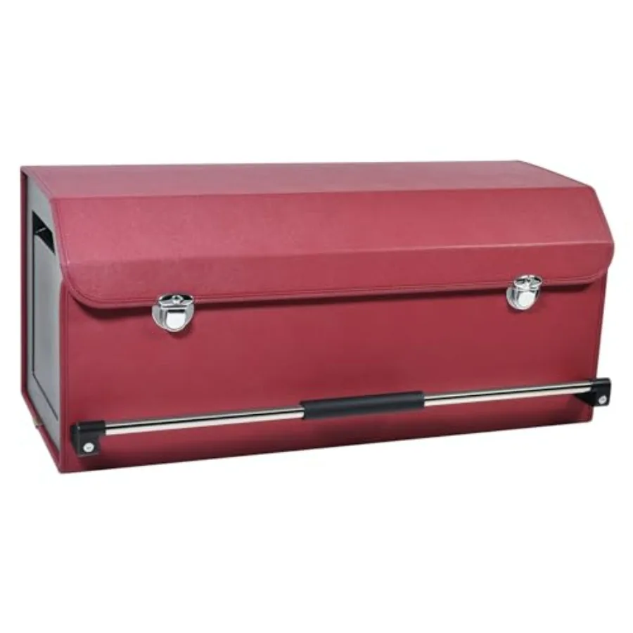 

Car Trunk Organizer for SUV with Push-pull Handle and Lid Leather Storage Box in Claret 27.17 x 11.42 x 12.2in