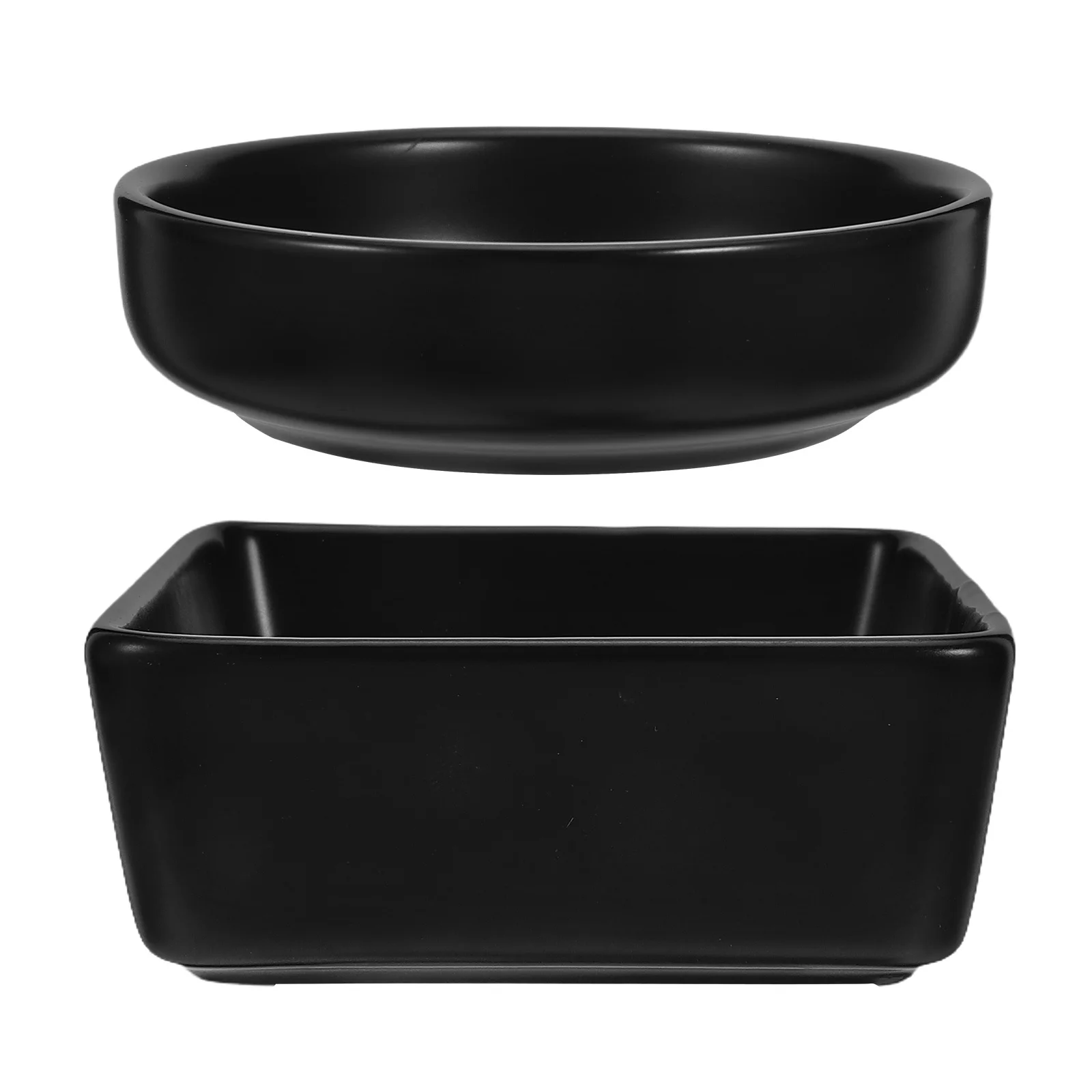

2Pcs Ceramic Dipping Bowls Square Round Small Sauce Dish for Soy Sauce Ketchup Vinegar Snack Condiment Plate Dipping Dish