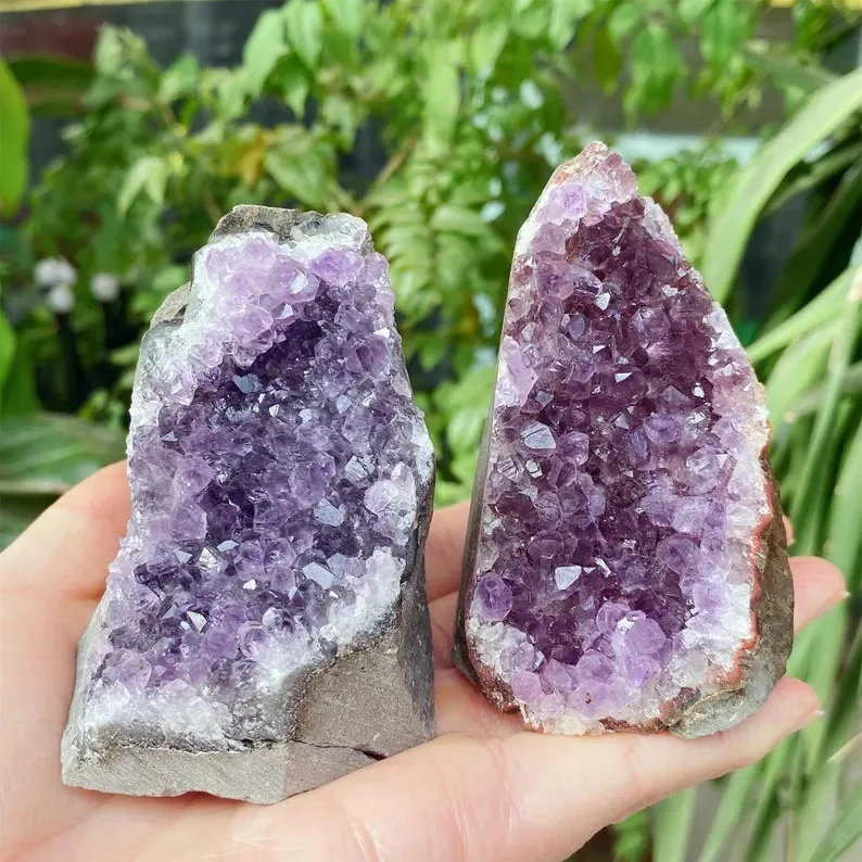 1 pièce de grappe de cristaux d'améthyste naturelle, quartz brut, pierre de guérison, minéral, décoration d'intérieur, pierre Feng Shui violette