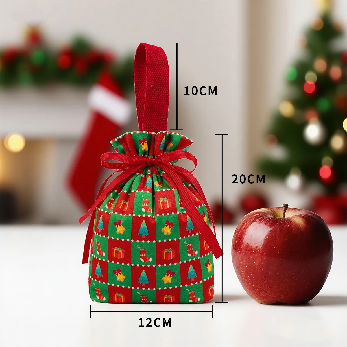 

Velvet Christmas Gift Bag Drawstring Candy Box Reusable Diy Xmas Apple Bags Home New Year Party Decoration Children Handbag