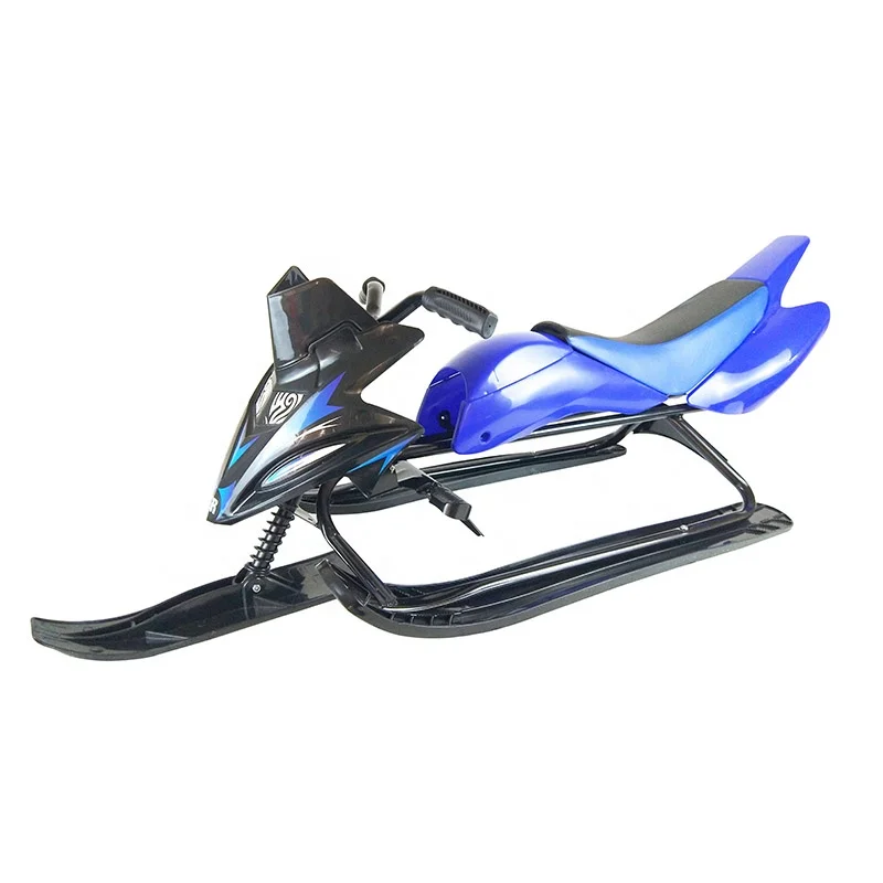 New Type Snow Racer Scooter Sled Steering Wheel Brakes Kids Winter Ski Slider Board