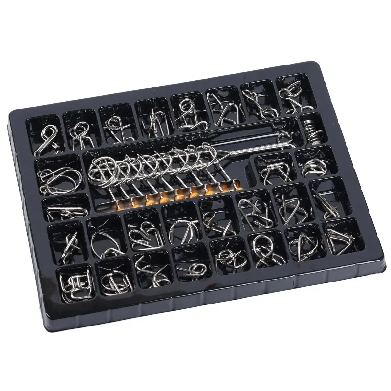 

Metal Chinese Ring Puzzles Classic IQ Brain Teaser Puzzles Game Toys for Children Adults Anti-Stress Educational Toys Funny Gift