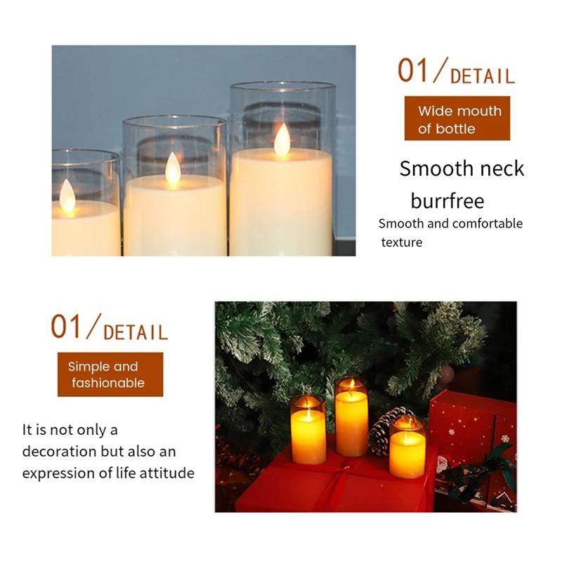 Plastic Cover One-Piece Simulation Wedding Bar Decoration Birthday Remote Control LED Electronic Candle Light,Set