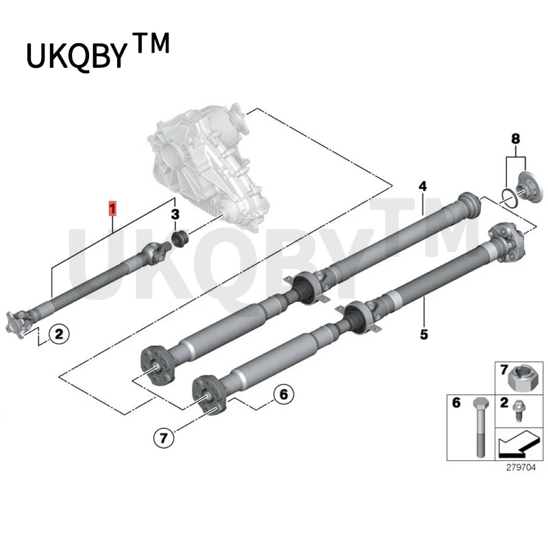 Car Drive shaft front 2007-b mwX6 E71 50iX X5 E70 X6 E72 30dX N57 40dX 35iX N55 5dX Transfer shaft Front propeller drive shaft