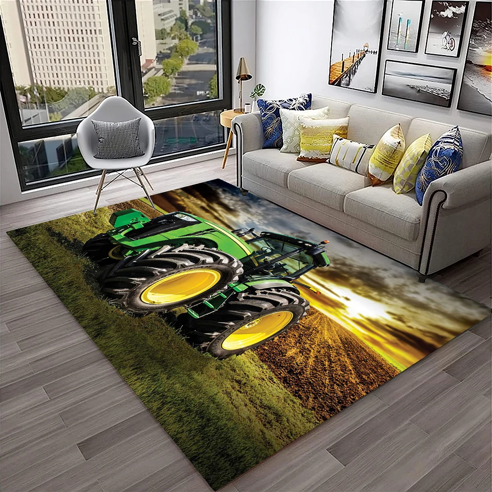 3D Retro Car Tractor Truck Series Carpet Rug for Home Living Room Bedroom Sofa Doormat Decor,Child Area Rug Non-slip Floor Mat