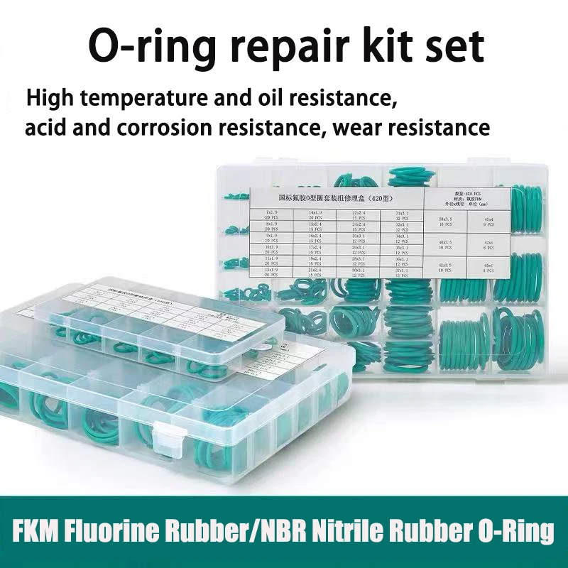 

Universal FKM Fluorine Rubber/NBR Nitrile Rubber O-Ring Repair Kit CS 1.0mm/1.5mm/1.9mm/2.4mm/3.1mm Oil Seal Gasket Assortment