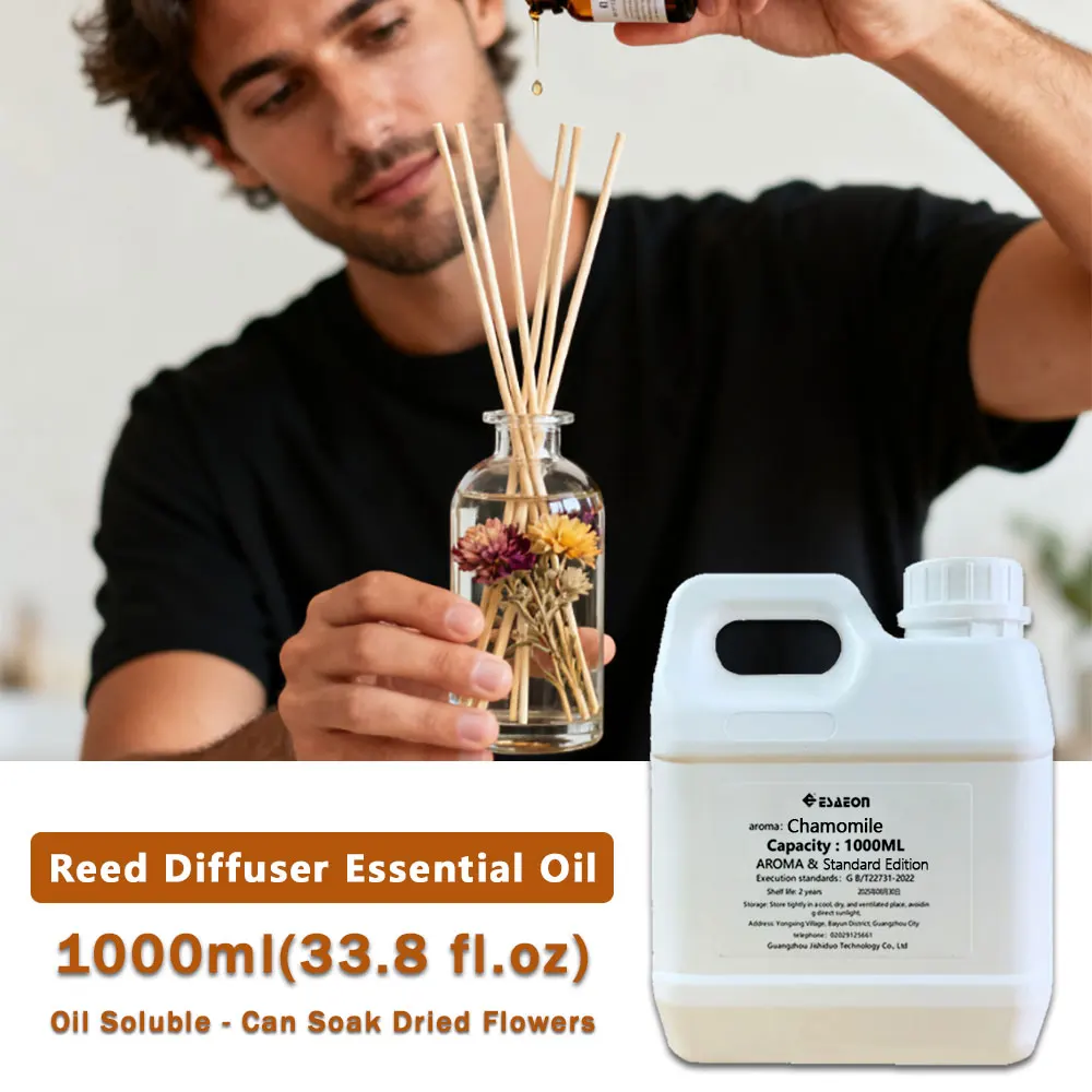 

ESAEON 1000ml (33.8 fl.oz) Chamomile/Eucalypt Essential Oil - For Hotel/Club/Toilet/Office Reed Diffuser & Fireless Aromatherapy