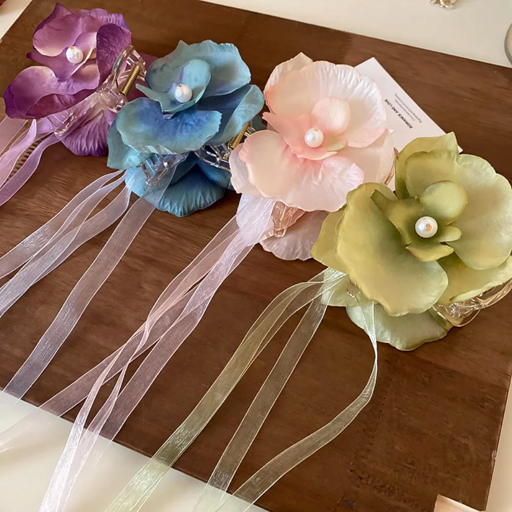 

Phalaenopsis Flower Hair Claw Bohemia Barrettes Butterfly Orchid Large Flower Shark Clip Hair Accessories Ponytail Clip