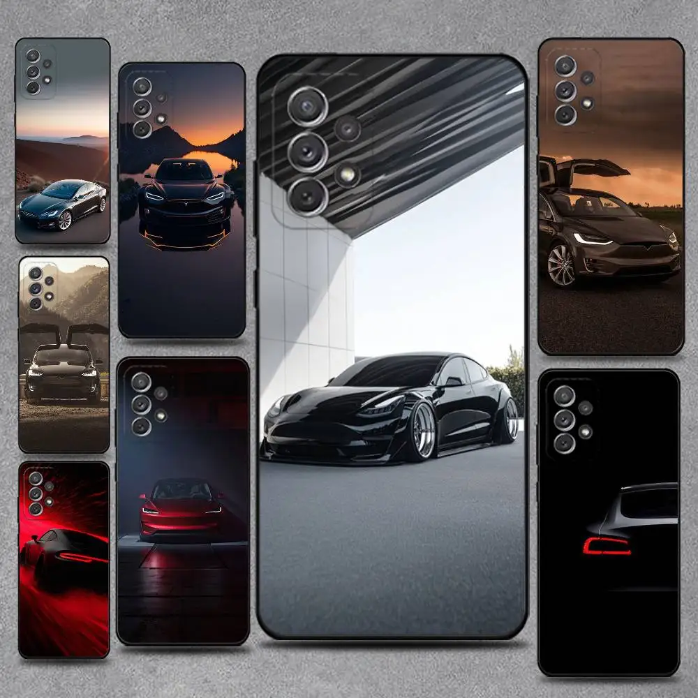 

Sports T-Teslaes Car Phone Case For Samsung S25,S24,S21,S22,S23,S30,Ultra,S20,Plus,Fe,Lite,Note,10,9,5G Black Cover