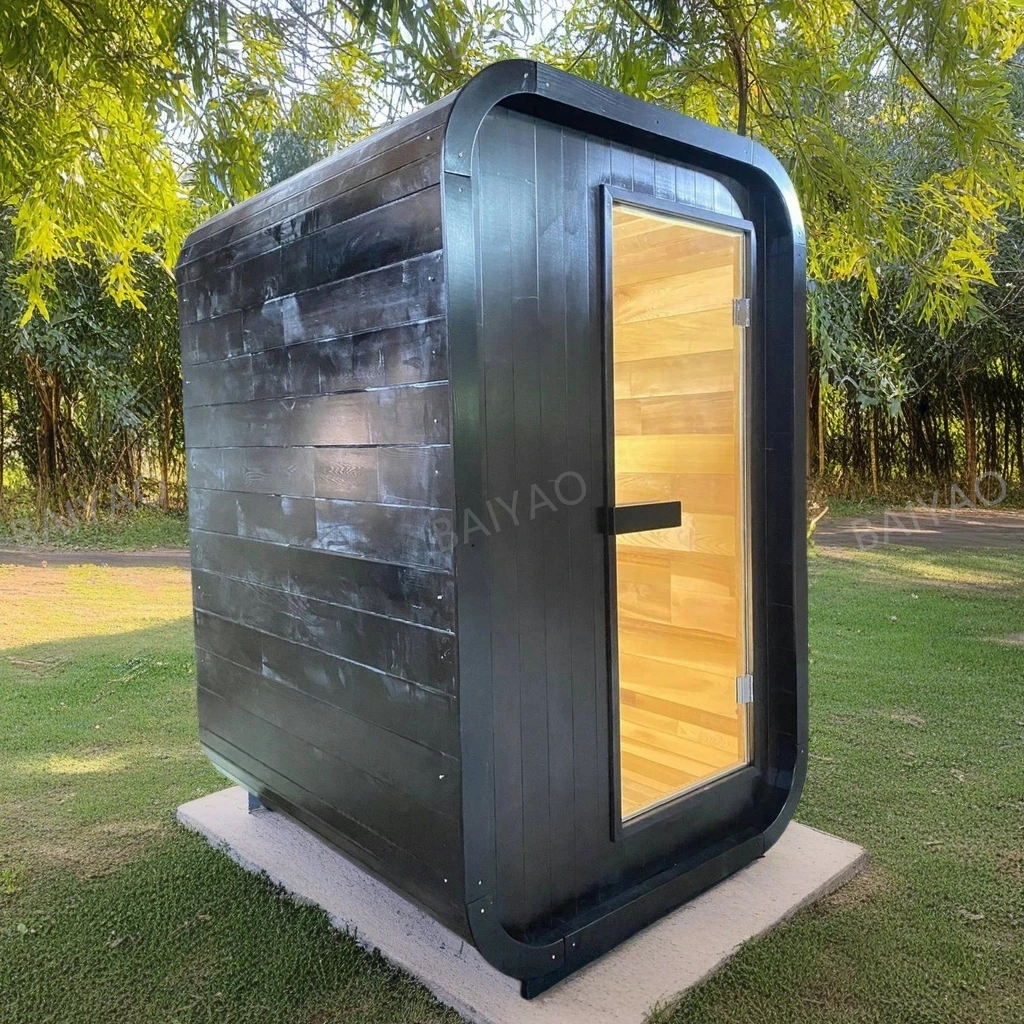 Outdoor Sauna House Electric Regular Steam Fired Sauna Kit Traditional Stove Heater Wood Burning For 1 Person