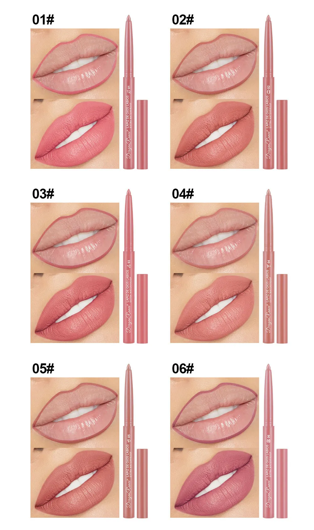 Matte Lip Liner Bleistift Sojabohnen Farb kontur Mischung Lippenstift langlebig nicht leicht zu entfernen feuchtigkeit spendende Lippen Make-up 12 colo