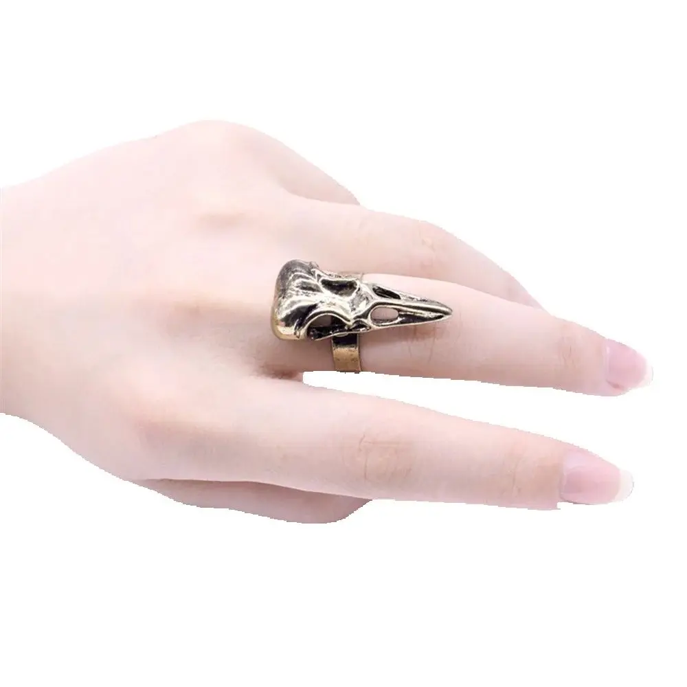 Viking Odin Raven Skull Ring Skeleton Gothic Nordic Bird Punk Rock animal skull ring Wicca Pagan Talisman crow eagle Men\'s rings