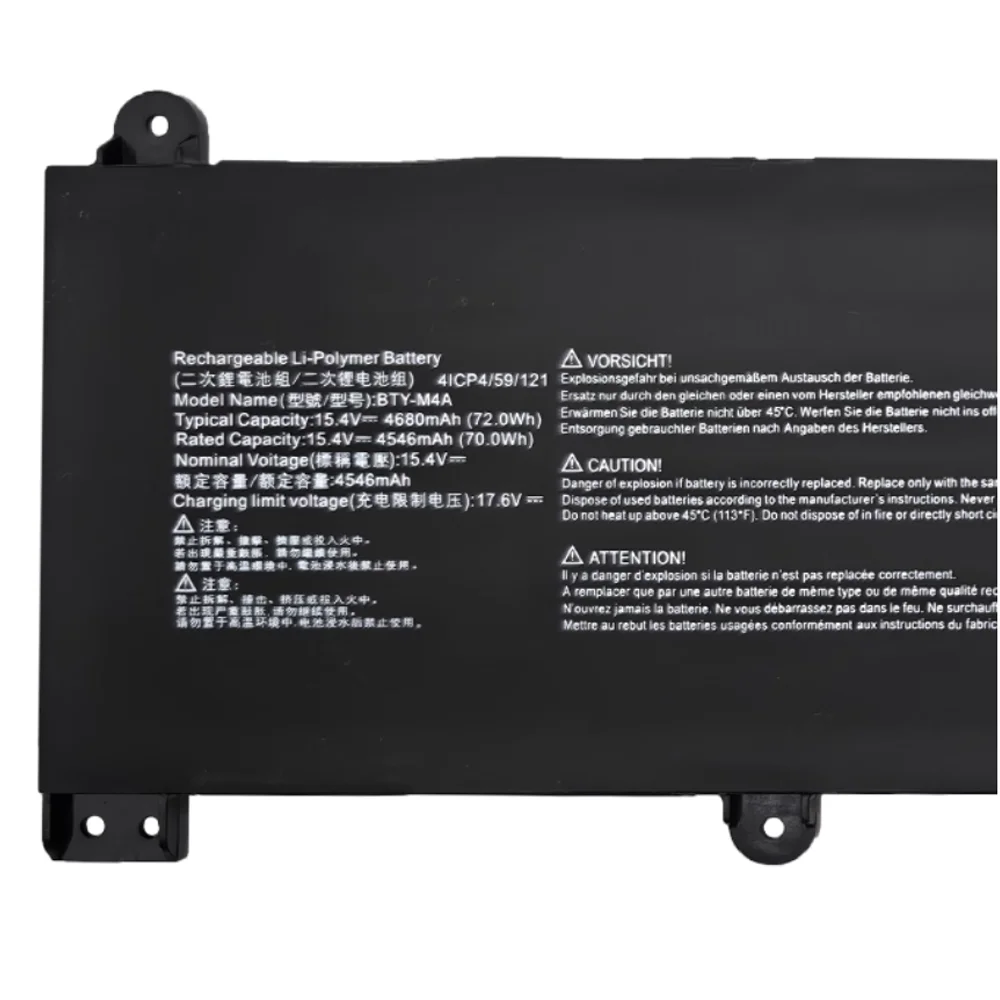 Original BTY-M4A 15.4V 72Wh Battery for MSI PRESTIGE Stealth 14 Studio A13VF A12MT A13MT A13VG A1VGG