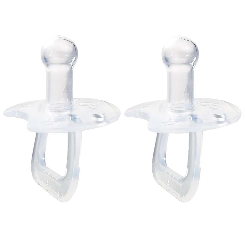 

2 Pcs Silicone Pacifier for Babies Newborns Food Grade Safe Portable Infant Teething Toys Ergonomic Round
