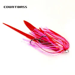 COUNTBASS 10pcs Silicone Rubber Skirt Rig Assist Hook for Fishing Slider Tai Kabura Jig Bottom Madai Squid Snapper Jigging