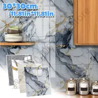 10-50PCS Marble Pattern Self-adhesive Wallpaper Imitation Tile Wall Stickers 3D Ceramic Tile Wall Renovation Decoration Sticker