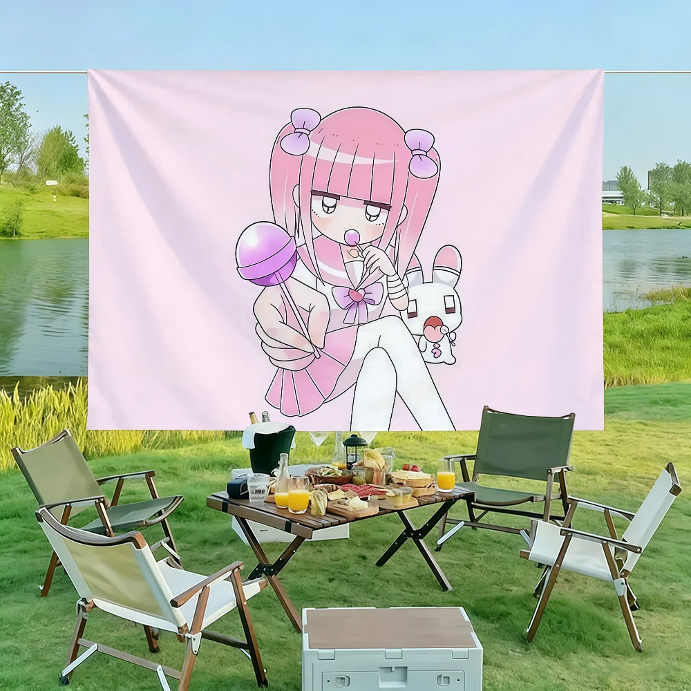 Anime Menhera Yami Kawaii Flag Wall Decorations Home Decor Suitable For Living Rooms Bedrooms Dormitories Parties And Holidays