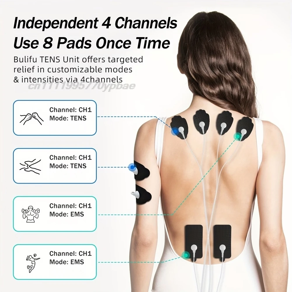 EMS TENS Massager Smart Estimulador Muscular 4-Channel 16 Modes 36 Intensity Timer Home Body Relaxation Fitness EMS Machine