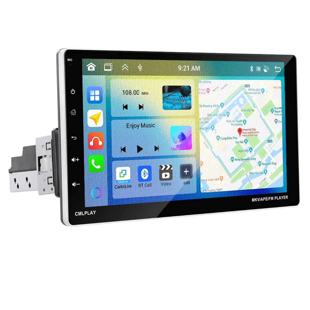 Podofo 1Din 4+64G Radio Samochodowe Carplay Android Auto Nawigacja GPS WIFI Mirror Link Uniwersalny Samochodowy Odtwarzacz Multimedialny BT Radio FM USB — 2