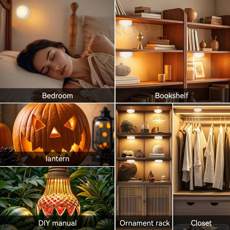 Under Cabinet Lighting Remote Control Wireless Shelf Light Battery Operated Lights Night Light Timmer for Closet Bedroom Kitchen