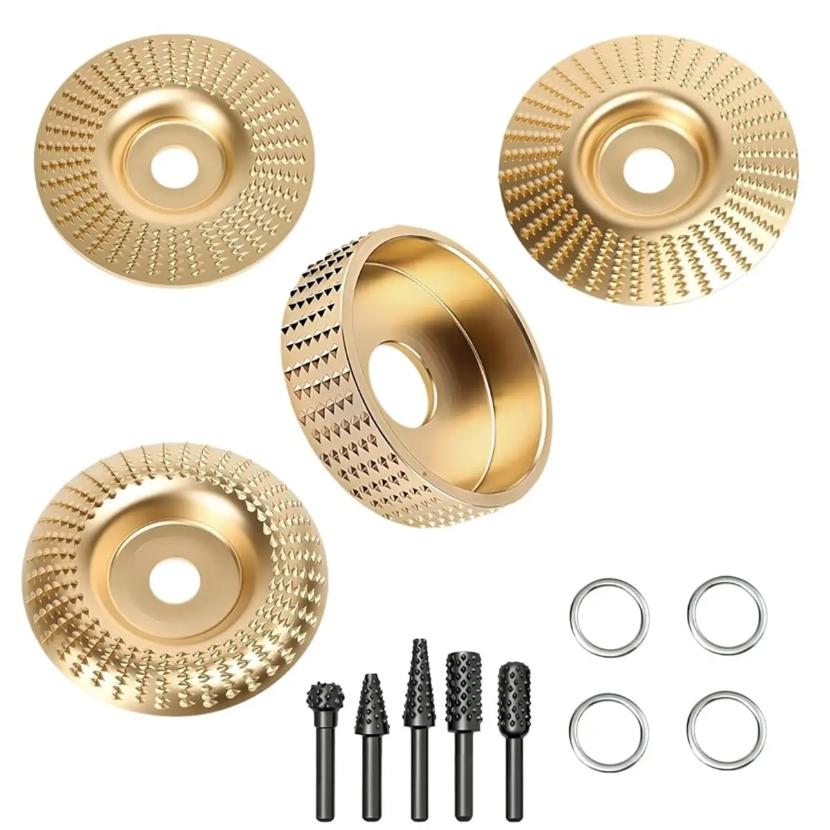 Promotional-13 Pcs Angle Grinder Wood Carving Discs, Wood Grinding Wheel for 4