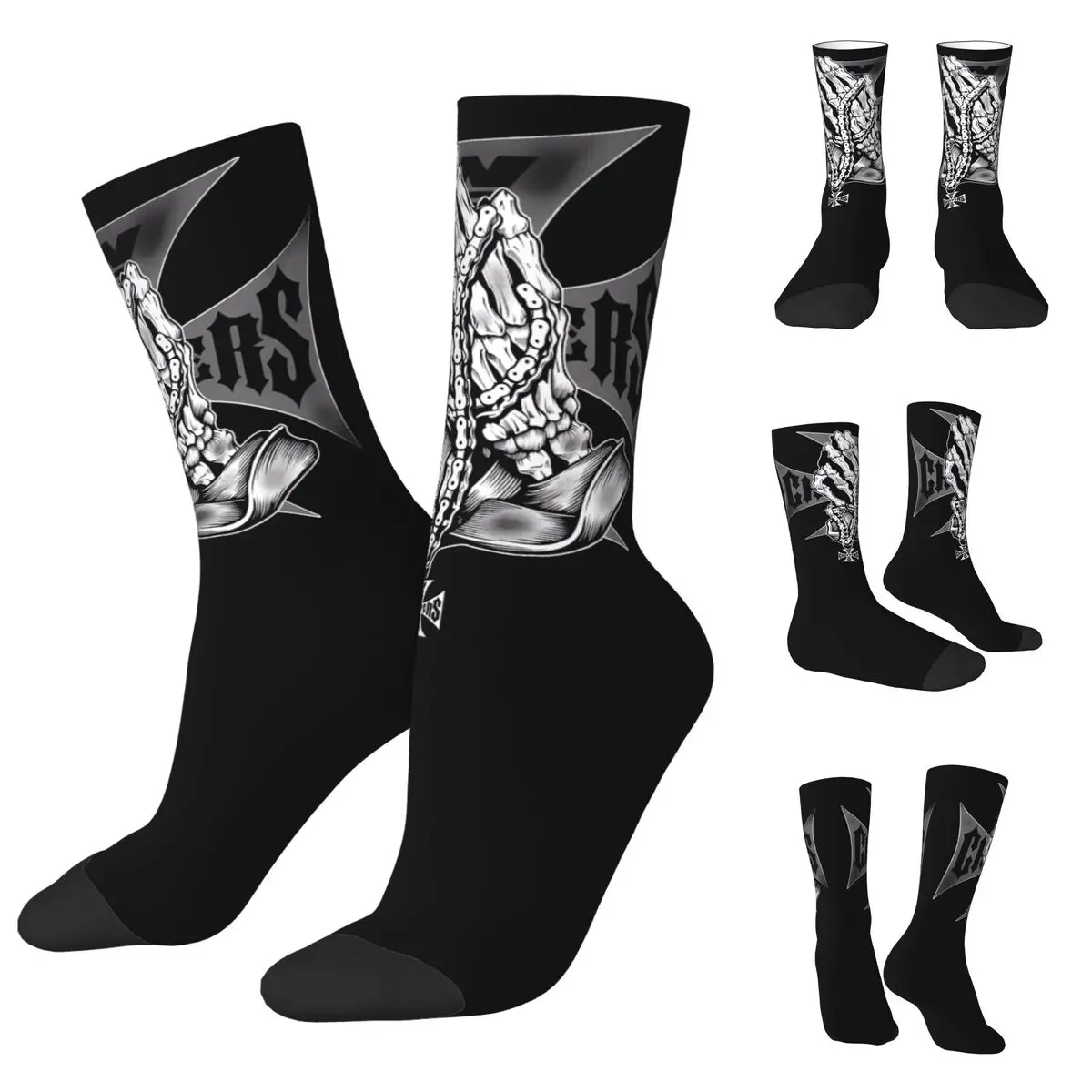 3D printing cosy Unisex Socks,Cycling West Coast Choppers Cross Frame Interesting Four Seasons Socks