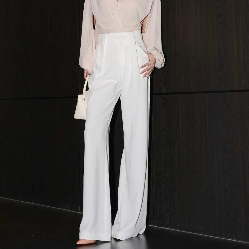 

Teenage Fashion Tall Extended Wide Leg Pants Trendy High Waist Skinny Loose Casual High Quality Straight Leg Dragging Pants