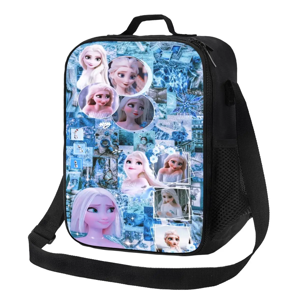 Custom Frozen Princess Elsa Thermal Insulated Lunch Bags Women Anime Lunch Tote for Outdoor Camping Travel Bento Food Box image 2