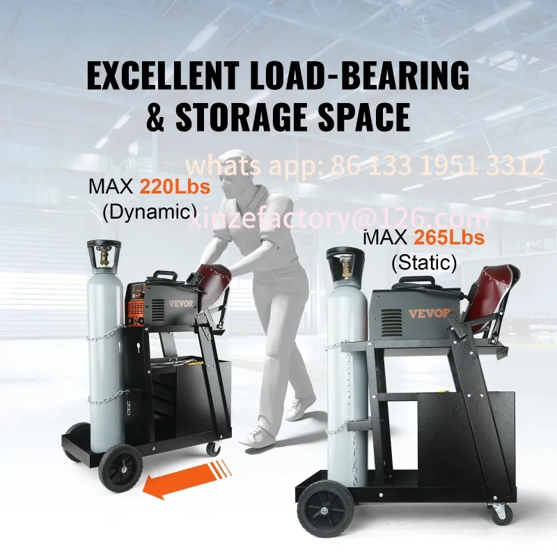 عربة لحام قابلة للتخصيص مع 360 درجة ° عربة لحام دوارة شديدة التحمل لعربة لحام Mig P SucceBuy مكونة من طبقتين و4 أدراج #3