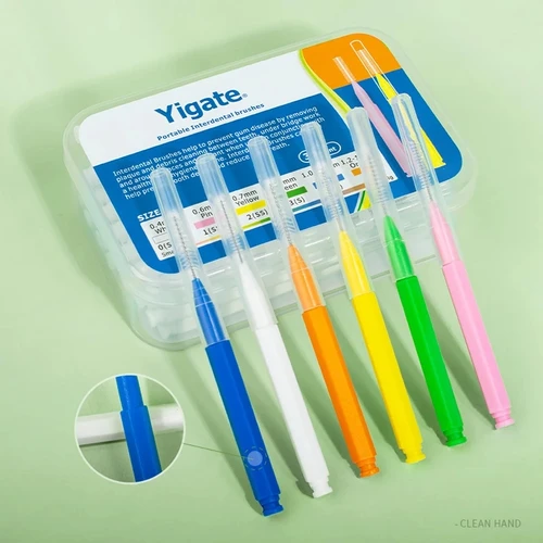 Limpiadores interdentales de hilo Dental en forma de I, cepillo de dientes de ortodoncia, herramientas de cuidado bucal para principiantes, 30 unids/lote por caja