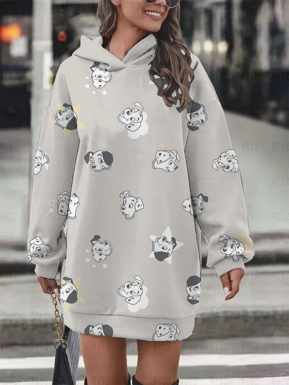 New Disney Dalmatians Hoodie Dress Sweater Fashion Disney Dress Sweatshirt Dress 3d Allover Printing Women\'s Hoodie