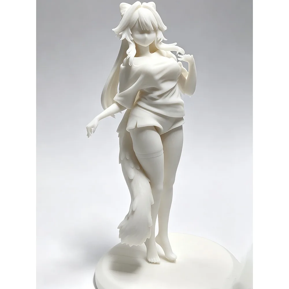 12cm/17cm/21.8cm Goddess with Cat Ears Resin Model 3D Printed DIY Coloring Self-assembly Model Blank Figurine Sculpture Craft