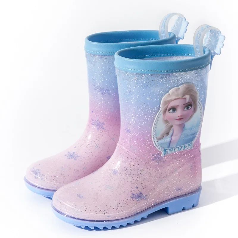 Children'S Rain Shoes Girls' Anti Slip Cute Rubber Shoes Elsa Girls' Kindergarten Children'S Girls' Waterproof Rain Boots