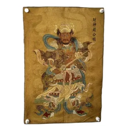 Portrait of the God of Wealth, Zhao Gongming, Tangka Embroidery Decoration Painting