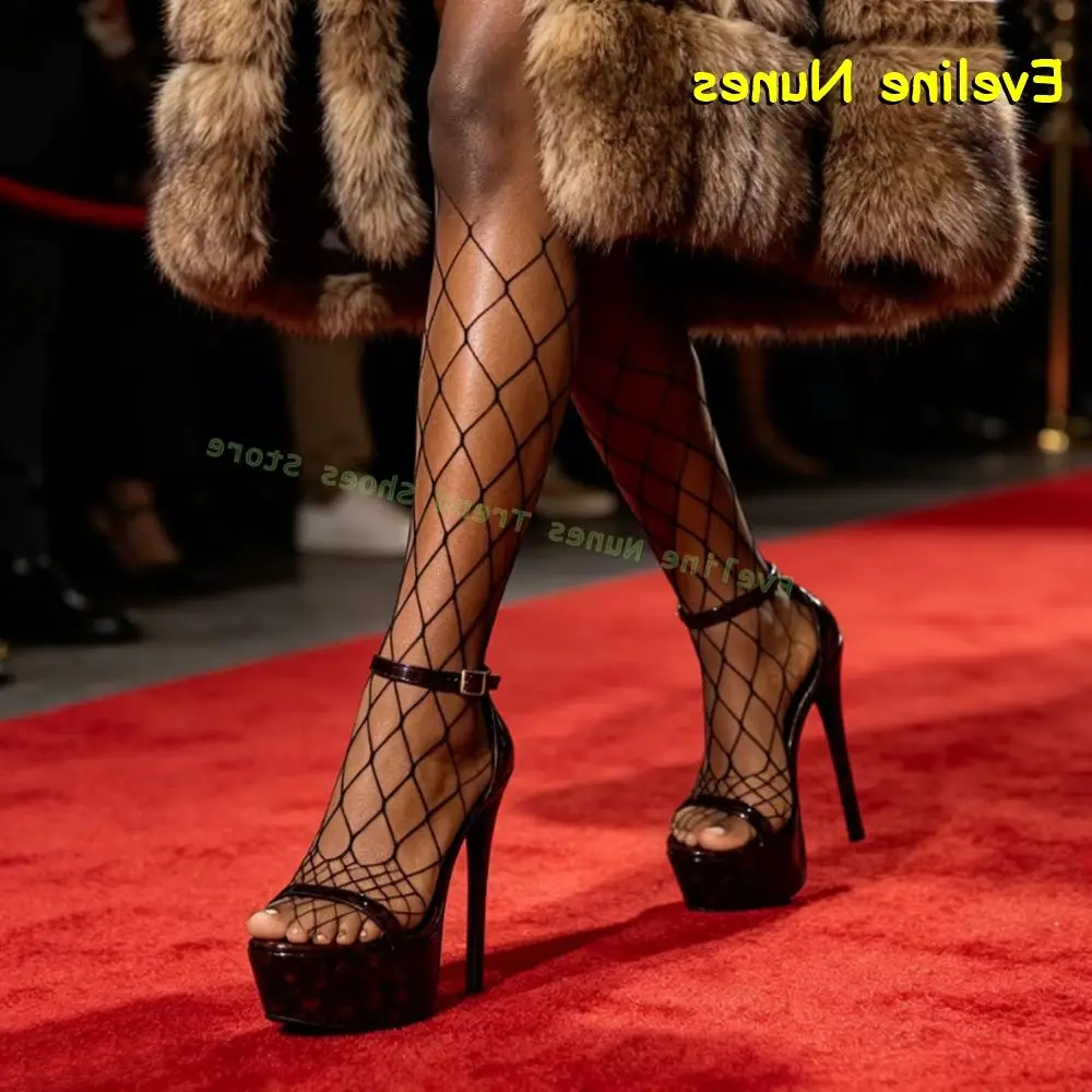 

Y2K Brown Fashion Platform Sandals Women Open Toe Ankle Strap Buckle Stiletto High Heels Night Club Party Spicy Girl Shoes 2026