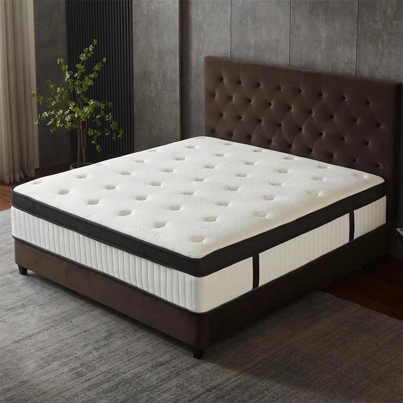 Knitted Fabric Memory Foam Queen King Size Orthopedic Mattress Compressed Pocket Spring Waterproof Hybrid Topper