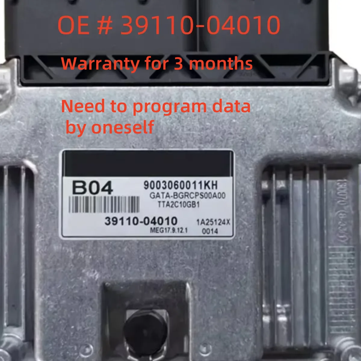 

High quality 39110-04010 MEG17.9.12.1ECU Car Engine Computer Board Electronic Control Unit for Kia
