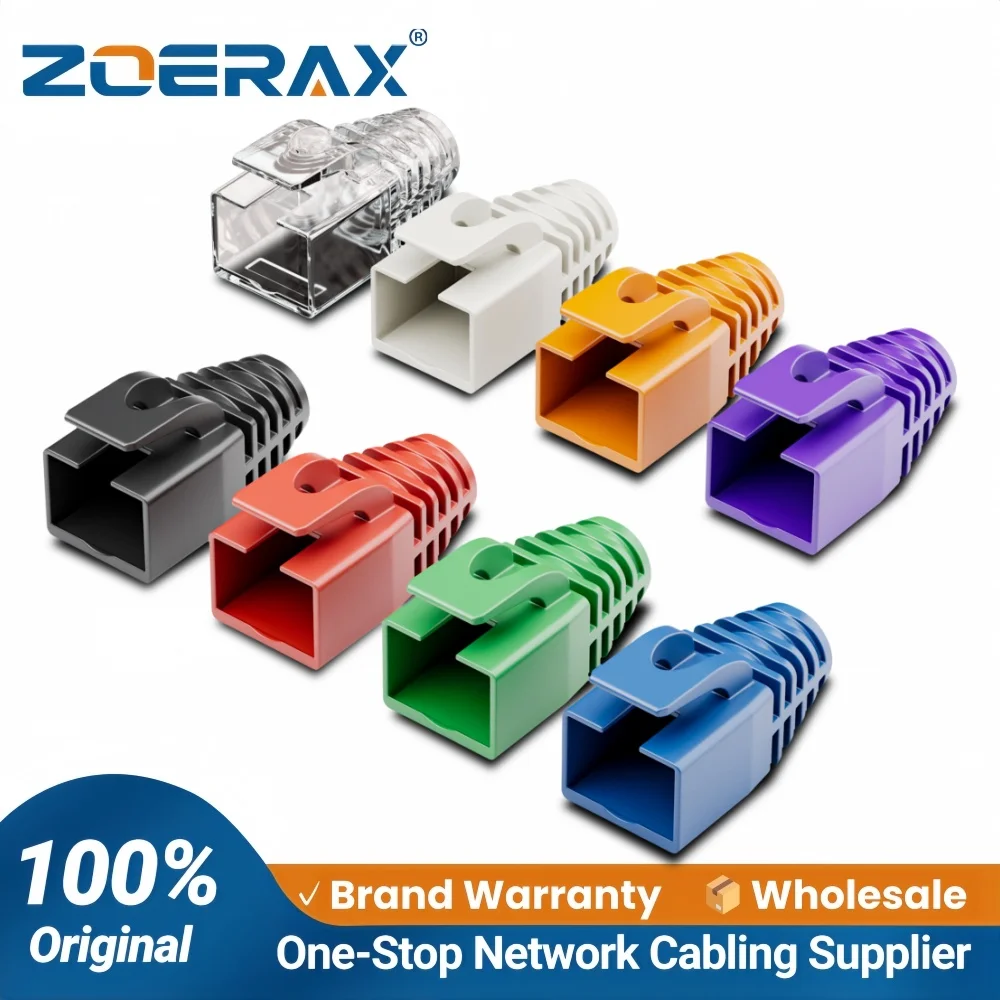 ZoeRax Cat6A Cat7 RJ45 Strain Relief Boots 50-Pack