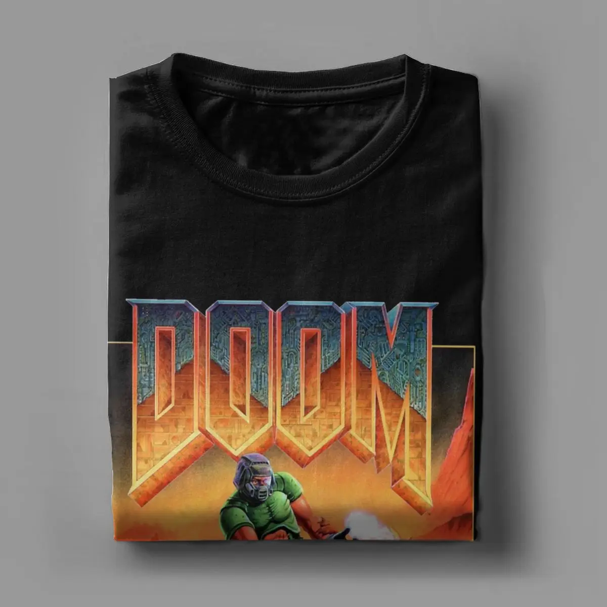 Camisetas de juegos de disparos para hombres y mujeres, camisa 100% de algodón, ropa estampada, ocio, Dooms