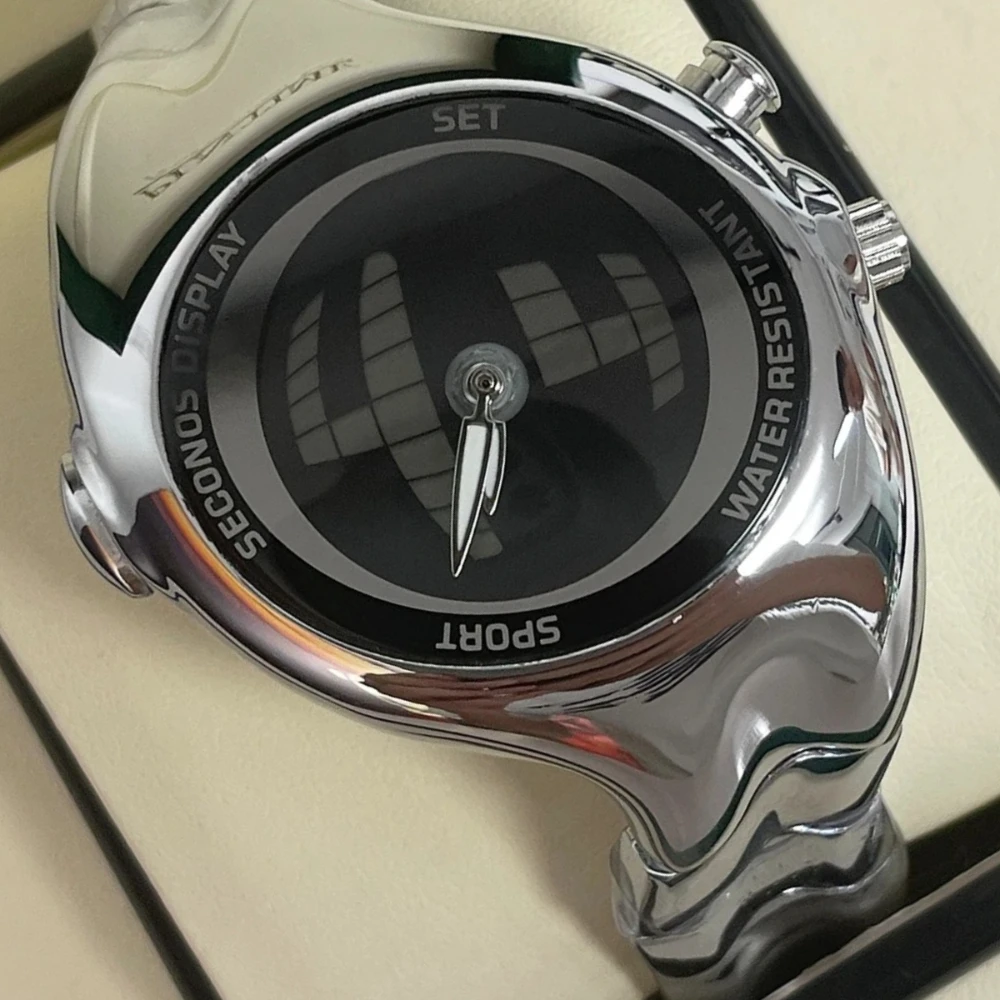 

Y2K Кварцевые часы Мужские креативные дизайнерские витые корпуса Цветной цифровой циферблат Уникальные формы Часы Мужские светящиеся стальные часы Мужские часы