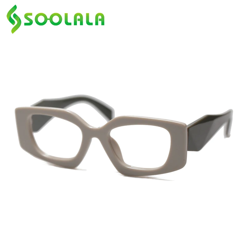 

SOOLALA Rectangle Presbyopic Reading Glasses Women Grade Anti Blue Light Female Magnifying Farsighted Eyewear +0.5 1.0 to 4.0