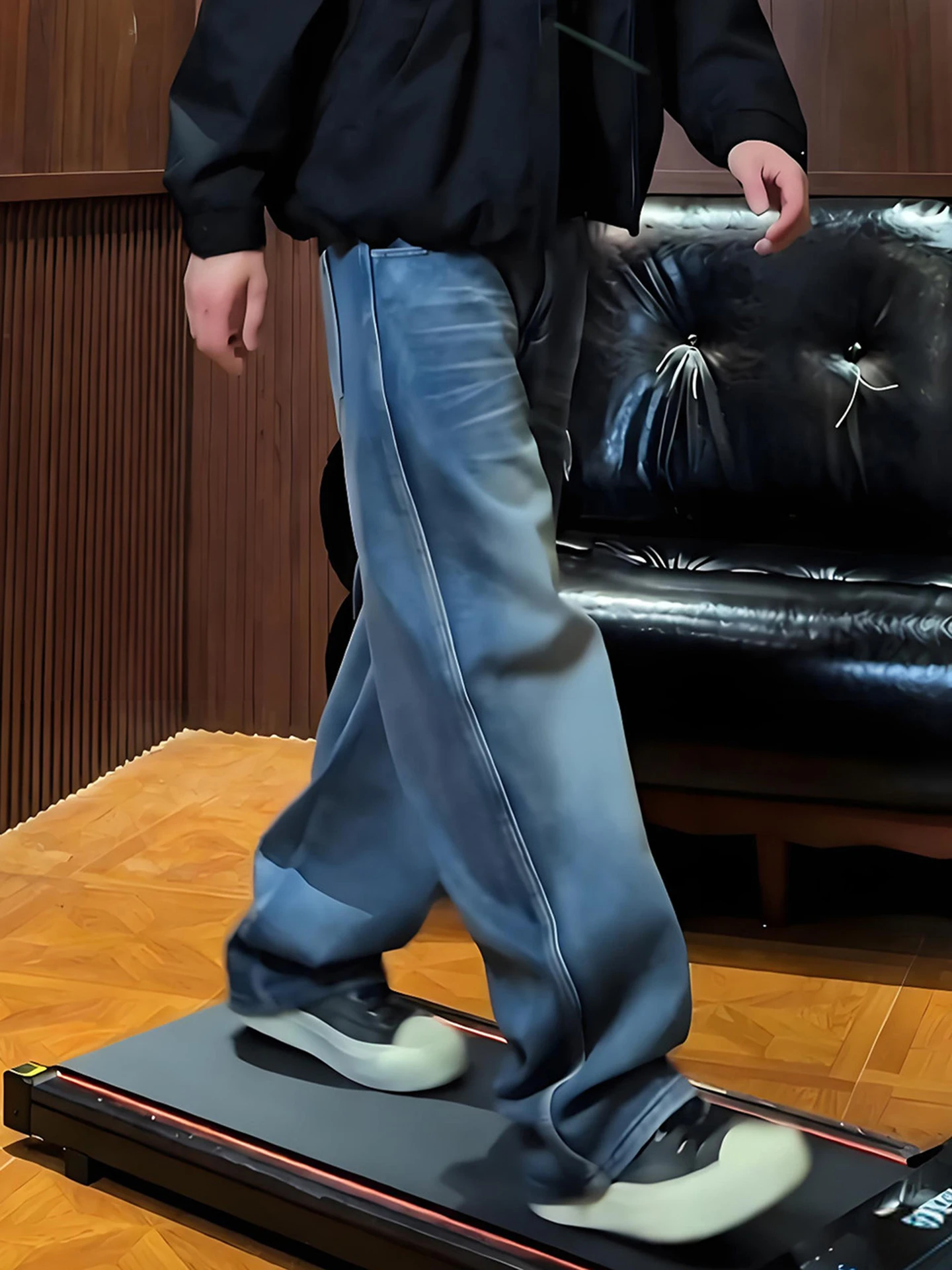 

Мужские джинсы-клеш в стиле ретро, синие, с флисовой подкладкой, прямого кроя, широкие, свободные, повседневные, из денима