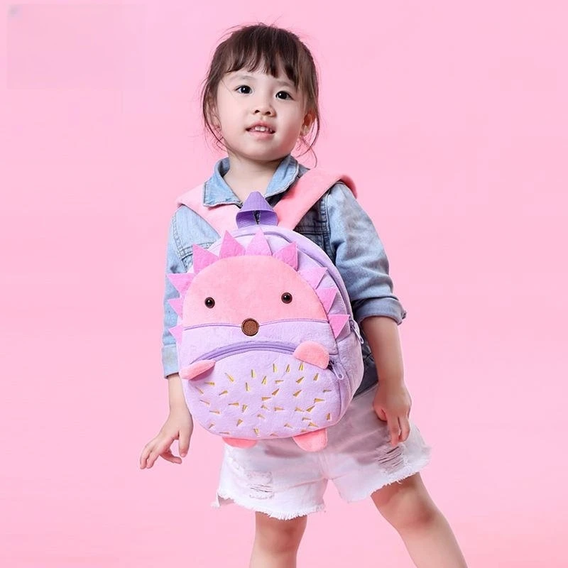 Sac à dos d'école pour enfants, design arc-en-ciel de dessin animé, matériau en peluche souple pour tout-petits, bébés filles, sacs d'école pour enfants de la maternelle