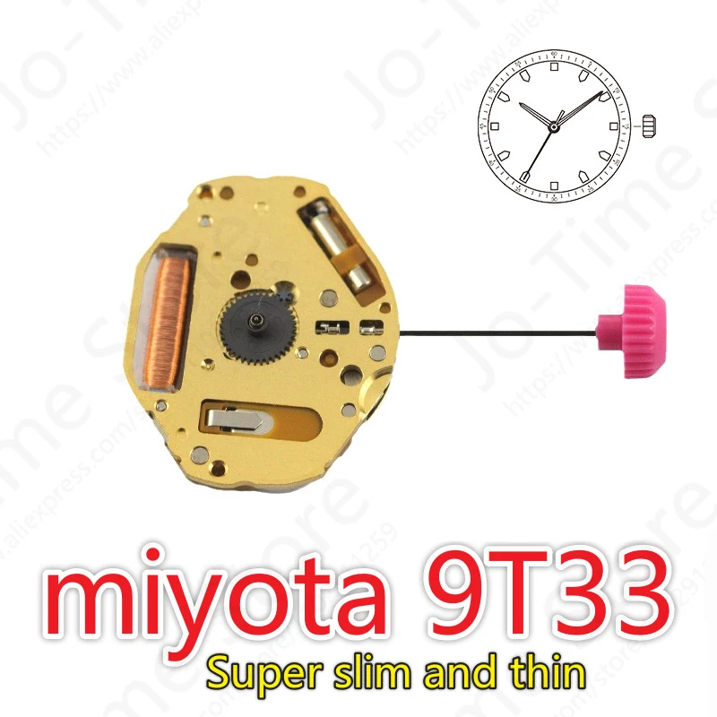 New Watch Movement For Miyota 9T33 Quartz Watch Repair Parts 3 Pins Replacement Watch Movement