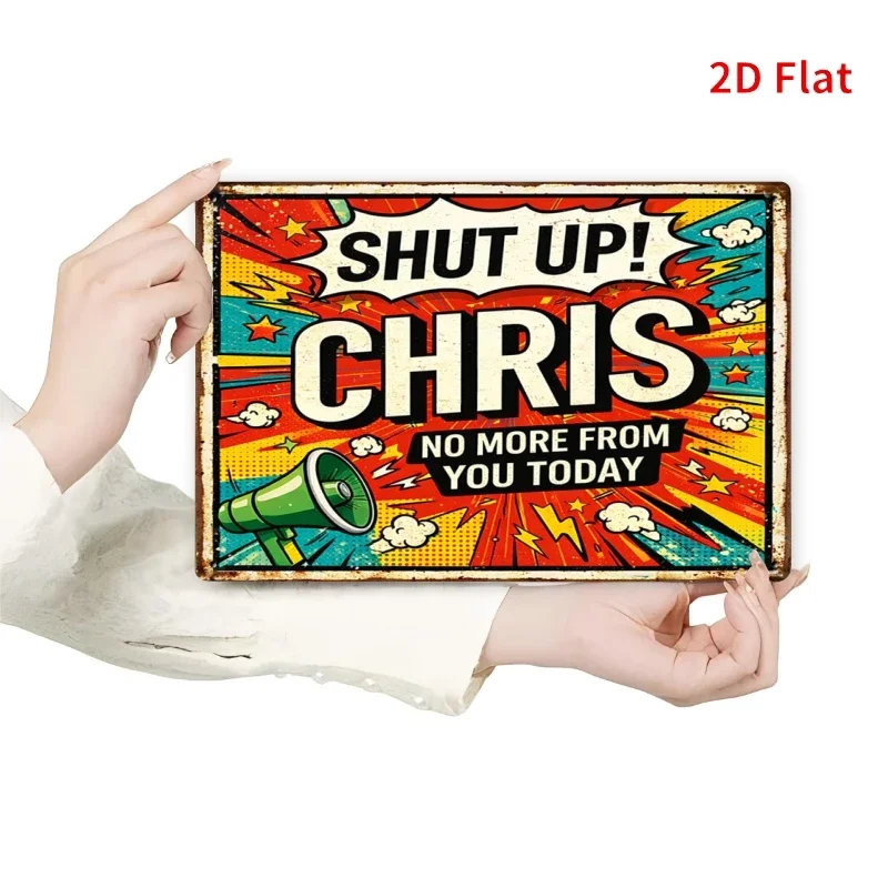 CIFBUY Funny Chris Aluminum Wall Art Waterproof Wear Resistant Round for Man Cave Office Garage Bar Home Decor Gift