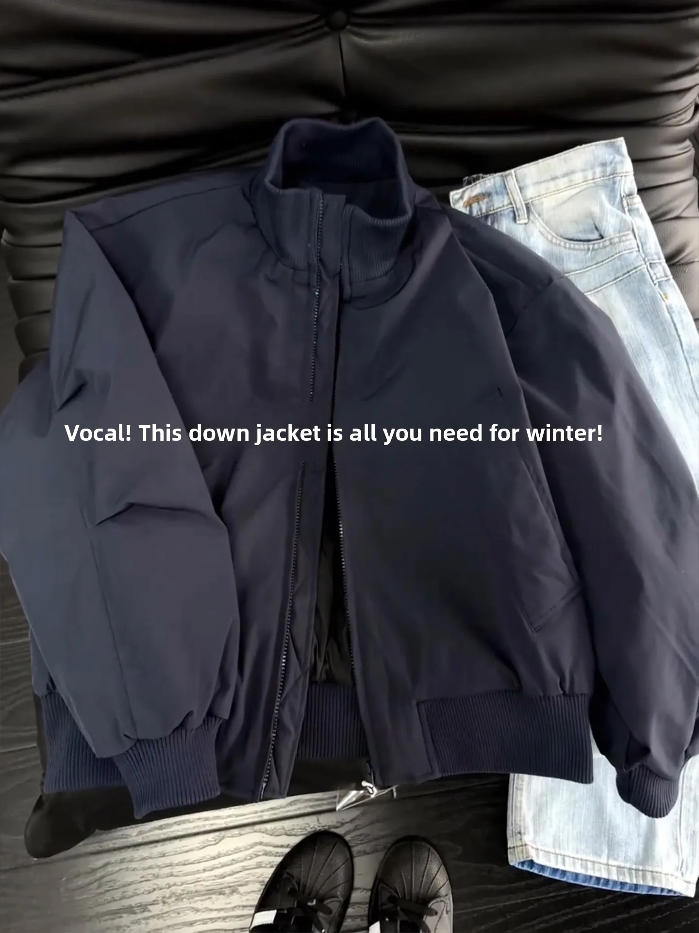 American Sle Thiened Stand Collar Flight Jaet down Men's Winter Boxy Haome High-End Cotton Coat Warm Windproof